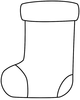 Free Christmas Stocking Clipart Black White Image