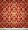 Burgundy Damask Clipart Image