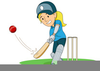 Boy Playing Cricket Clipart Image