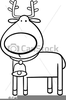 Black And White Reindeer Clipart Image