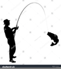 Silhouette Fishing Clipart Image