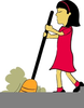 Kid Sweeping Clipart Image