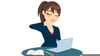 Girl At Desk Clipart Image