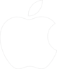 White Apple Logo On Black Background Clip Art