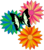 Butterfly And Flowers  Clip Art