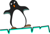 Wobbling Penguin On Ice Clip Art