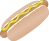 Hot Dog In Bun With Mustard Clip Art