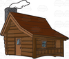 Cabin In Mountain Clipart Image