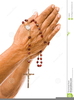 Praying Hands With Rosary Clipart Image