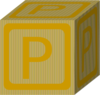 Gold Block P Clip Art