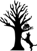 Coon Dog Treeing Clipart Image