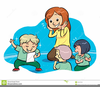 Children In A Group Clipart Image