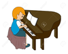 Child Playing Piano Clipart Image