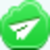 Free Green Cloud Paper Airplane Image
