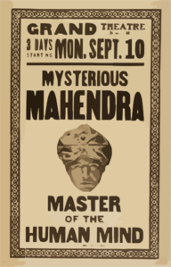 Mysterious Mahendra Master Of The Human Mind. Clip Art