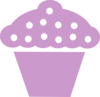 Cupcake Violeta Claro Clip Art