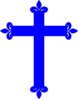 Fleur De Lis Cross-blue Clip Art