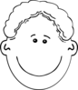 Smiling Boy Face Outline Clip Art