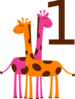 First Birthday Giraffes Clip Art