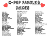 Fandoms List Kpop Image
