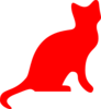 Red Cat Sillhouette Clip Art