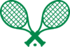 Preppy Double Green Tennis Racquet Clip Art