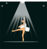 Ballerina Under Spotlight Clip Art