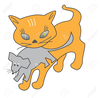 Cat Chasing A Mouse Clipart Image