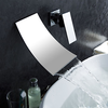 Waterfall Widespread Contemporary Bathroom Sink Faucet Chrome Finish--faucetsuperdeal.com Image