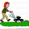 Clipart Boy Mowing Lawn Image