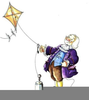 Ben Franklin Flying A Kite Clipart Image