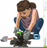 Girl Gardening Clipart Image