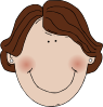 Middle Aged Woman Brown Hair Clip Art