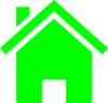 Simple Neon Green House Clip Art