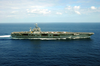 Aerial View Of The Nuclear Powered Aircraft Carrier Uss Harry S. Truman (cvn 75) Underway During Carrier Qualifications And Flight Deck Certification. Image