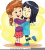 Sisters Hugging Clipart Image