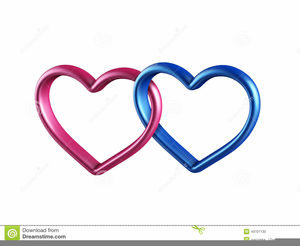 Linked Hearts Clipart Image