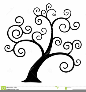 Black And White Willow Tree Clipart Image