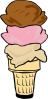 Ice Cream Cone (3 Scoop) Clip Art