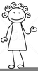 Stick People Cheerleader Clipart Image