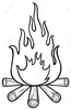 Black And White Fire Clipart Image