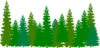 Green Tree Line Pine Clip Art