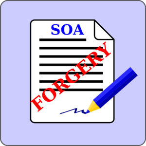 Doc Image W/ Forgery Stamp Clip Art