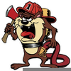 Taz Fireman Clipart Image