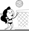 Girl Playing Volleyball Clipart Image