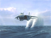 Fighter Over Water Image