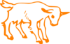 Orange Goat Outline Clip Art