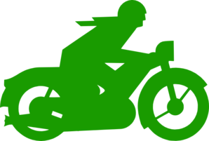 Green Motorbiker Clip Art