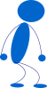 Sitting Blue Stick Man Clip Art