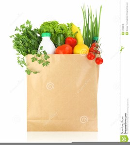 Groceries In Bag Clipart Image